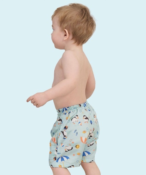 combimini（コンビミニ）の「ハーフスイムパンツ（水着・キッズ・サンドベージュ/ミント/ブルー系その他/ピンクベージュ・90/100/110/120）」の5枚目の写真