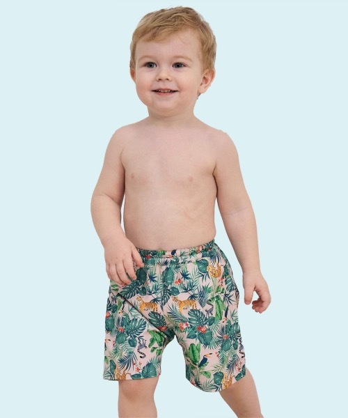 combimini（コンビミニ）の「ハーフスイムパンツ（水着・キッズ・サンドベージュ/ミント/ブルー系その他/ピンクベージュ・90/100/110/120）」の11枚目の写真