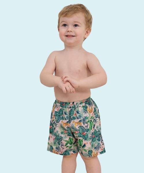 combimini（コンビミニ）の「ハーフスイムパンツ（水着・キッズ・サンドベージュ/ミント/ブルー系その他/ピンクベージュ・90/100/110/120）」の16枚目の写真
