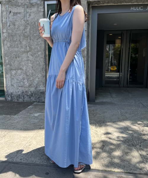 mline（エムライン）の「[mline]ノースリドロストワンピース（ワンピース・レディース・ブルー/ブラック/アイボリー/イエロー・1/2）」の3枚目の写真