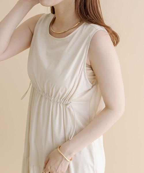 mline（エムライン）の「[mline]ノースリドロストワンピース（ワンピース・レディース・ブルー/ブラック/アイボリー/イエロー・1/2）」の5枚目の写真