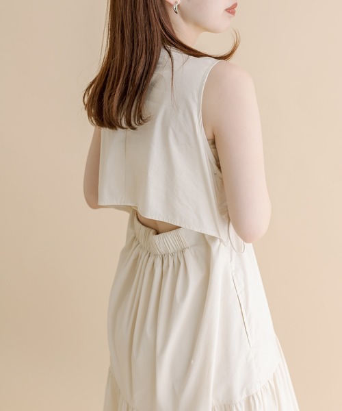 mline（エムライン）の「[mline]ノースリドロストワンピース（ワンピース・レディース・ブルー/ブラック/アイボリー/イエロー・1/2）」の12枚目の写真