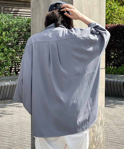 kutir（クティール）の「ワンポイント刺繍トロミルーズシャツ（シャツ/ブラウス・メンズ・チャコールグレー/オフホワイト/ライトブルー/ブラック・MEDIUM/LARGE）」の17枚目の写真