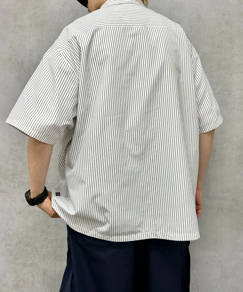 WHO'S WHO gallery（フーズフーギャラリー）の「《WEB限定》COOPER FACTワッペンストライプハーフジップBIGシャツ（シャツ/ブラウス・レディース・サックスブルー/ブルー/ホワイト・FREE）」の11枚目の写真