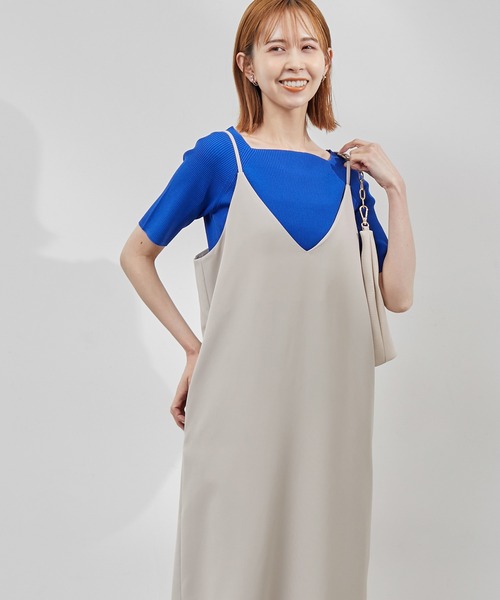 ROPE' PICNIC（ロペピクニック）の「Vラインキャミワンピース（ワンピース・レディース・ブラック/グレー系その他・38）」の2枚目の写真