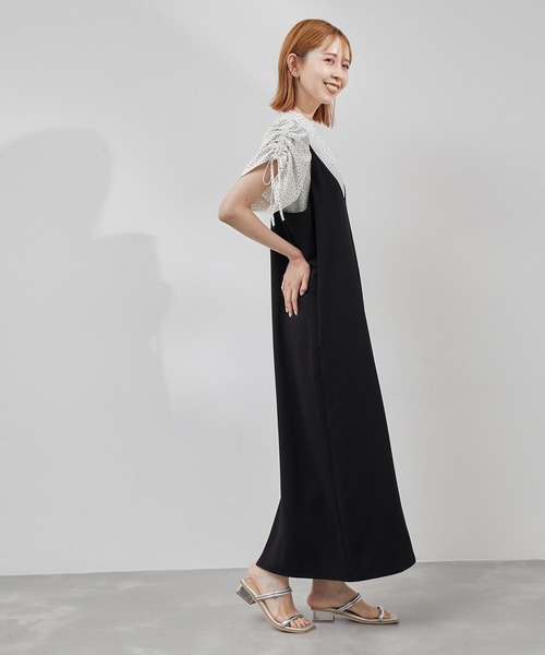 ROPE' PICNIC（ロペピクニック）の「Vラインキャミワンピース（ワンピース・レディース・ブラック/グレー系その他・38）」の17枚目の写真