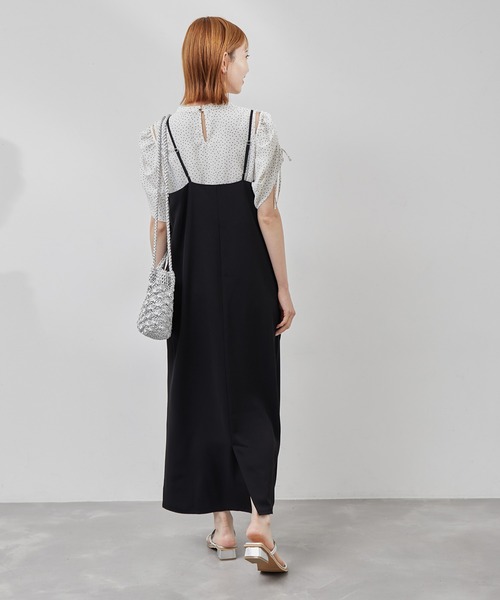 ROPE' PICNIC（ロペピクニック）の「Vラインキャミワンピース（ワンピース・レディース・ブラック/グレー系その他・38）」の3枚目の写真