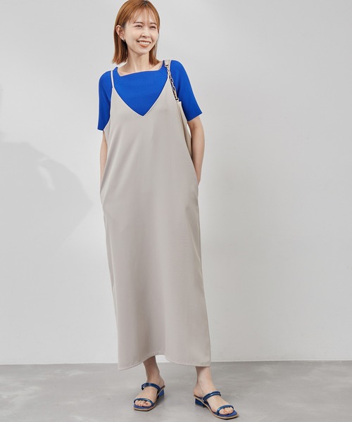 ROPE' PICNIC（ロペピクニック）の「Vラインキャミワンピース（ワンピース・レディース・ブラック/グレー系その他・38）」の11枚目の写真