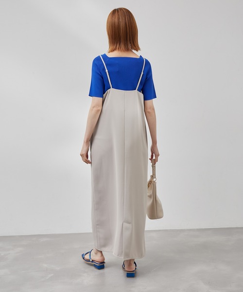 ROPE' PICNIC（ロペピクニック）の「Vラインキャミワンピース（ワンピース・レディース・ブラック/グレー系その他・38）」の7枚目の写真