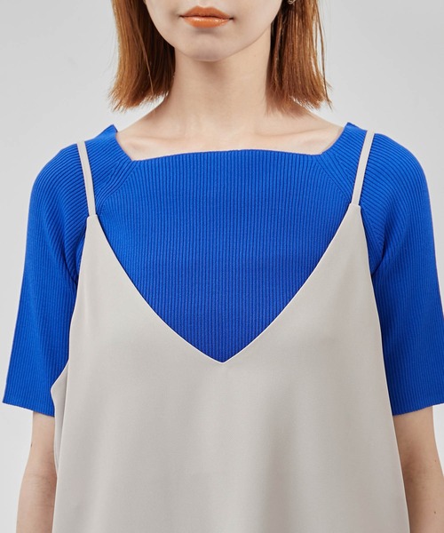 ROPE' PICNIC（ロペピクニック）の「Vラインキャミワンピース（ワンピース・レディース・ブラック/グレー系その他・38）」の12枚目の写真