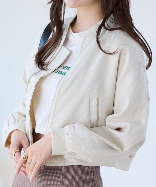 Ada.（エイダ）の「ライトクロップドブルゾン（ブルゾン・レディース・ブラック/アイボリー・FREE）」の4枚目の写真