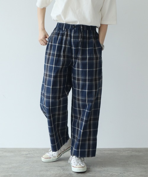 PAR ICI（パーリッシィ）の「タイプライターBIGチェックパンツ（その他パンツ・レディース・レッド/ネイビー・FREE）」の2枚目の写真