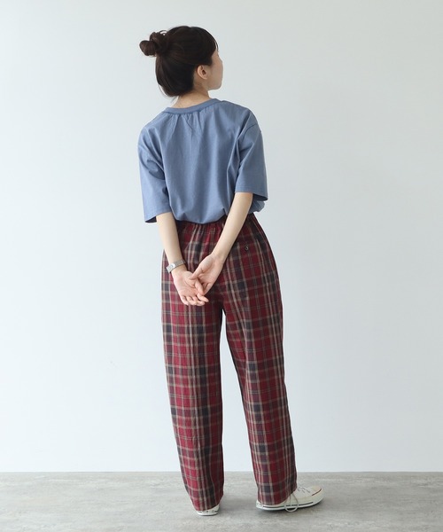 PAR ICI（パーリッシィ）の「タイプライターBIGチェックパンツ（その他パンツ・レディース・レッド/ネイビー・FREE）」の19枚目の写真