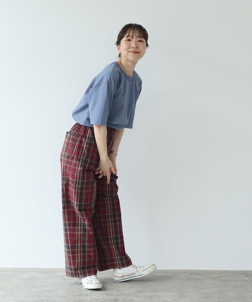 PAR ICI（パーリッシィ）の「タイプライターBIGチェックパンツ（その他パンツ・レディース・レッド/ネイビー・FREE）」の20枚目の写真