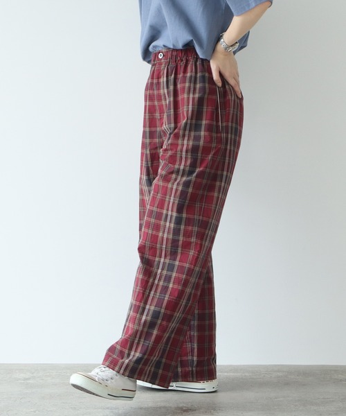 PAR ICI（パーリッシィ）の「タイプライターBIGチェックパンツ（その他パンツ・レディース・レッド/ネイビー・FREE）」の15枚目の写真