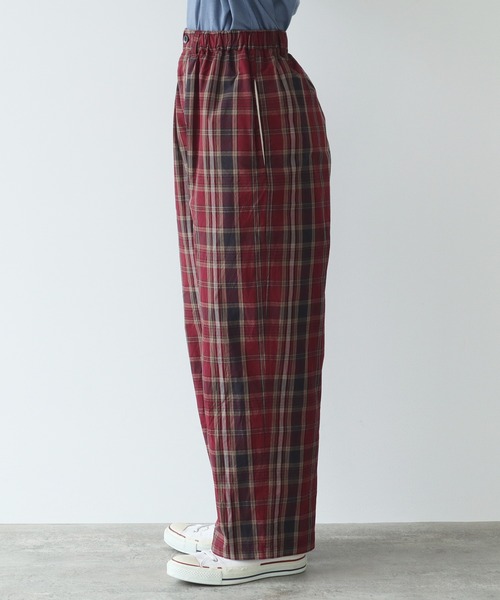 PAR ICI（パーリッシィ）の「タイプライターBIGチェックパンツ（その他パンツ・レディース・レッド/ネイビー・FREE）」の22枚目の写真