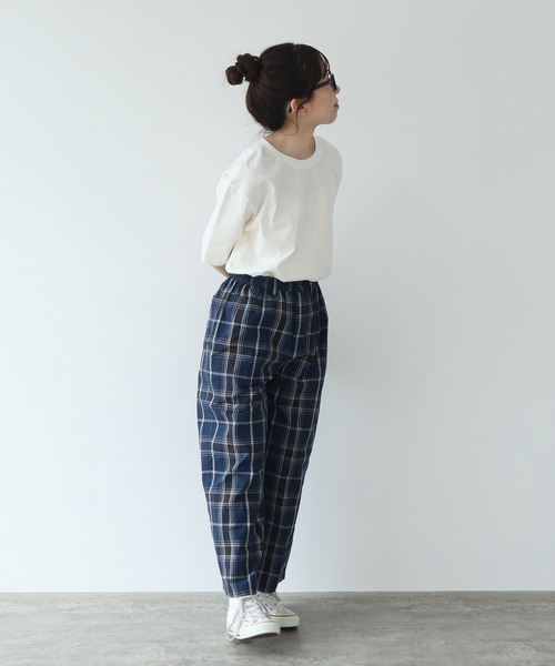 PAR ICI（パーリッシィ）の「タイプライターBIGチェックパンツ（その他パンツ・レディース・レッド/ネイビー・FREE）」の10枚目の写真