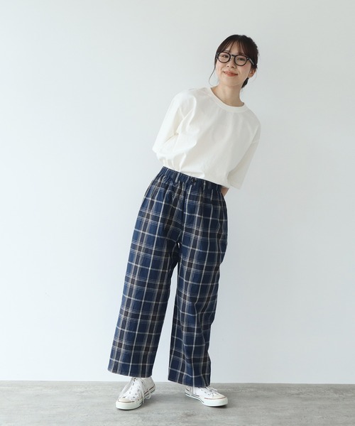 PAR ICI（パーリッシィ）の「タイプライターBIGチェックパンツ（その他パンツ・レディース・レッド/ネイビー・FREE）」の7枚目の写真