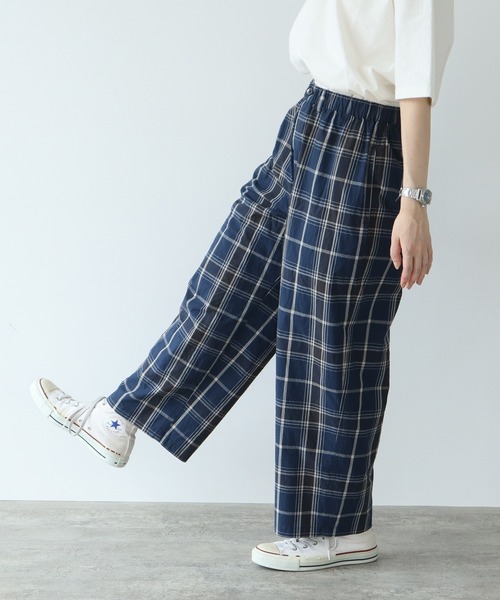 PAR ICI（パーリッシィ）の「タイプライターBIGチェックパンツ（その他パンツ・レディース・レッド/ネイビー・FREE）」の6枚目の写真