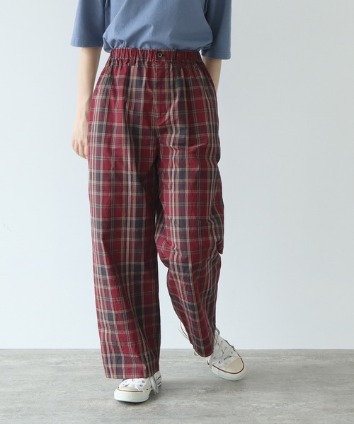 PAR ICI（パーリッシィ）の「タイプライターBIGチェックパンツ（その他パンツ・レディース・レッド/ネイビー・FREE）」の12枚目の写真