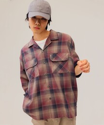 BEAMS | BAEMS / オンブレチェック オープンカラーシャツ(シャツ/ブラウス)