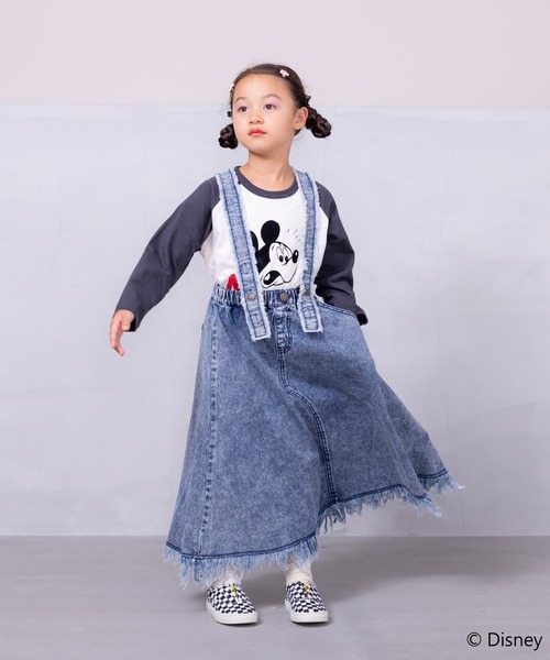 Disney（ディズニー）の「【Disney】ミッキーマウス/ラグランロンT（80～150cm）（Tシャツ/カットソー・キッズ・チャコール/ライトグリーン・120/140/130/150/100/90/80/95/110）」の4枚目の写真