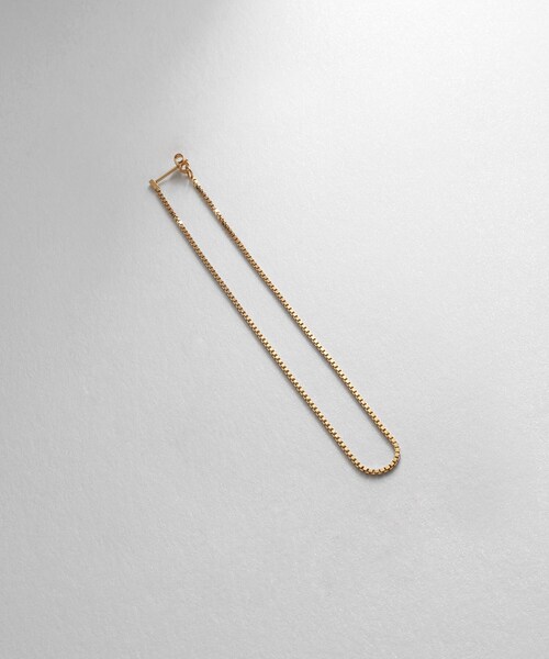 COCOSHNIK ONKITSCH(ココシュニックオンキッチュ)の「シルバー チェーンピアスベネチアン ロングフープ(片耳用) GP(ピアス(両耳用)・レディース・ゴールド・00)」の1枚目の写真