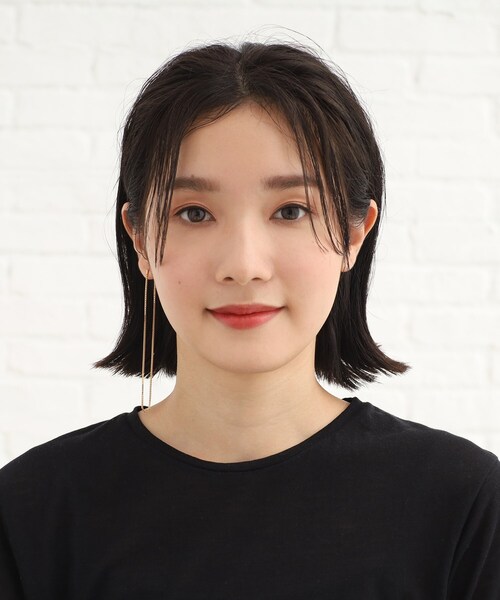 COCOSHNIK ONKITSCH(ココシュニックオンキッチュ)の「シルバー チェーンピアスベネチアン ロングフープ(片耳用) GP(ピアス(両耳用)・レディース・ゴールド・00)」の6枚目の写真