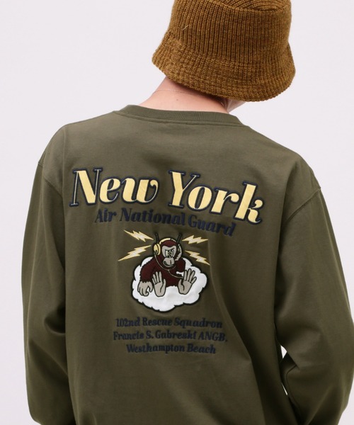 AVIREX(アヴィレックス)の「L/S T-SHIRT COMBAT RESCUE / 長袖 Tシャツ コンバット レスキュー / AVIREX / アヴィレックス(Tシャツ/カットソー・メンズ・ホワイト/ブラック/オリーブ/ピンク・MEDIUM/LARGE/X-LARGE/XX-LARGE)」の1枚目の写真