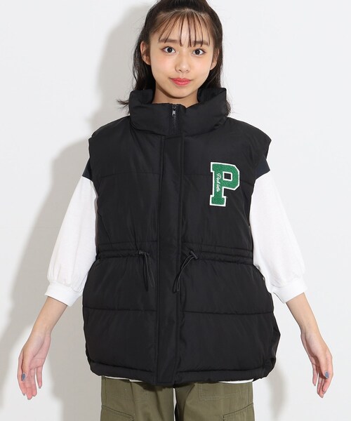 PINK-latte（ピンクラテ）の「◆中綿ベスト（その他アウター・キッズ・ブラック/ダークグリーン・15 /16/14）」の3枚目の写真