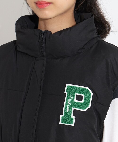 PINK-latte（ピンクラテ）の「◆中綿ベスト（その他アウター・キッズ・ブラック/ダークグリーン・15 /16/14）」の6枚目の写真