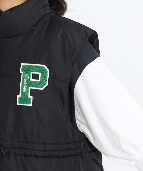 PINK-latte（ピンクラテ）の「◆中綿ベスト（その他アウター・キッズ・ブラック/ダークグリーン・15 /16/14）」の7枚目の写真