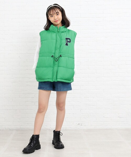 PINK-latte（ピンクラテ）の「◆中綿ベスト（その他アウター・キッズ・ブラック/ダークグリーン・15 /16/14）」の14枚目の写真