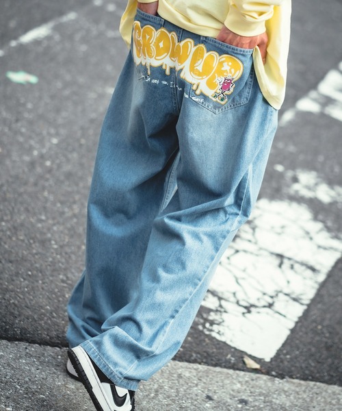 improves(インプローブス)の「ヒッププリント イージー バギーデニム/ツイルパンツ(デニムパンツ・メンズ・ホワイト/ブラック系/サックスブルー/ブラック・LARGE/MEDIUM)」の4枚目の写真