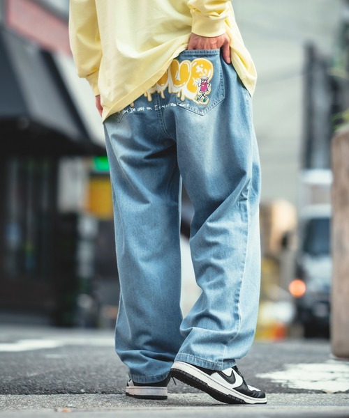 セール】ヒッププリント イージー バギーデニム/ツイルパンツ（デニム