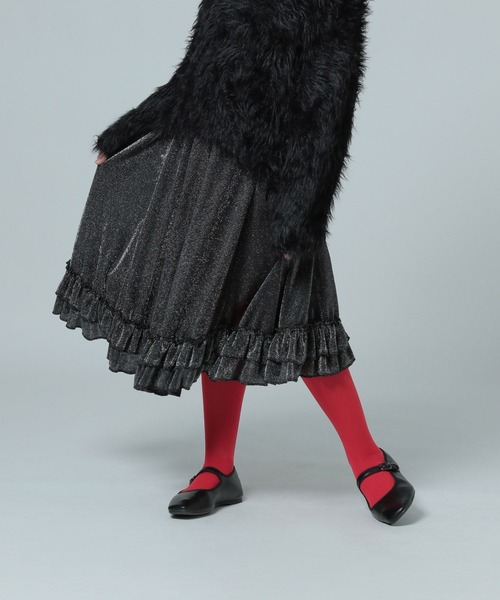 LOWRYS FARM（ローリーズファーム）の「ラメフリルスカート　981567（スカート・キッズ・シルバー/ゴールド・150/160）」の2枚目の写真