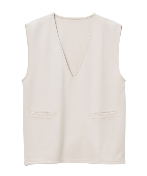 GeeRA（ジーラ）の「深Ｖネックプルオーバーベスト（ベスト・レディース・ブラック/アイボリー・MEDIUM/LARGE）」の7枚目の写真