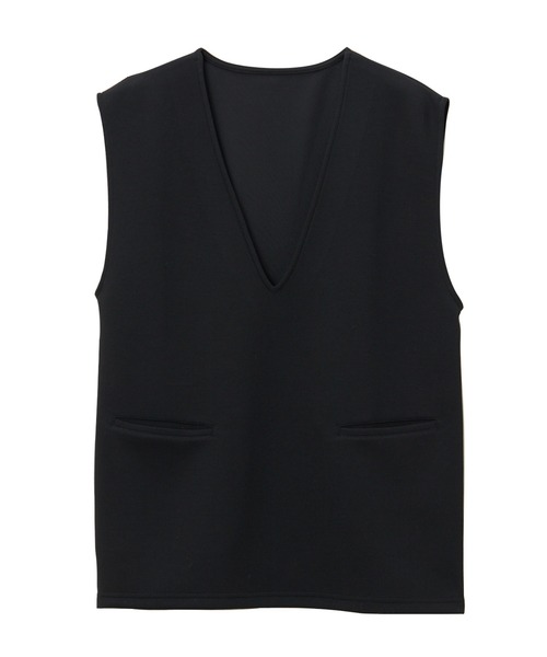 GeeRA（ジーラ）の「深Ｖネックプルオーバーベスト（ベスト・レディース・ブラック/アイボリー・MEDIUM/LARGE）」の8枚目の写真