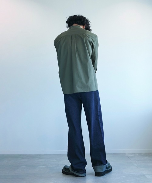 aimoha（アイモハ）の「aimoha menスタンドカラー グランパシャツ（シャツ/ブラウス・メンズ・カーキ/ホワイト・M/L/XL）」の5枚目の写真