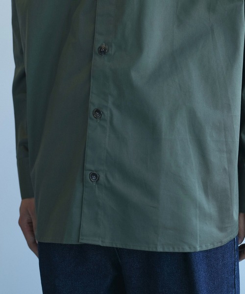 aimoha（アイモハ）の「aimoha menスタンドカラー グランパシャツ（シャツ/ブラウス・メンズ・カーキ/ホワイト・M/L/XL）」の9枚目の写真