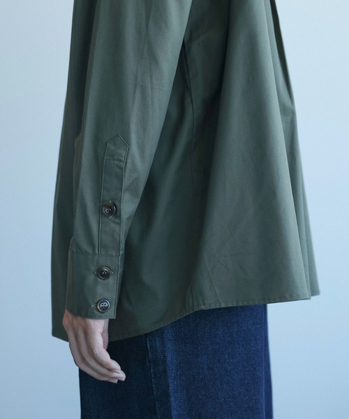 aimoha（アイモハ）の「aimoha menスタンドカラー グランパシャツ（シャツ/ブラウス・メンズ・カーキ/ホワイト・M/L/XL）」の10枚目の写真