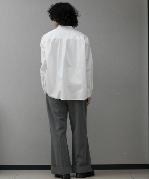 aimoha（アイモハ）の「aimoha menスタンドカラー グランパシャツ（シャツ/ブラウス・メンズ・カーキ/ホワイト・M/L/XL）」の16枚目の写真