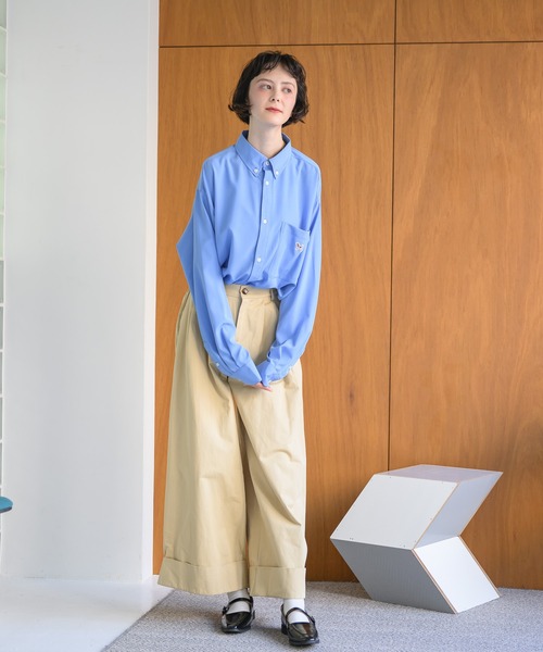 Birthday room（バースデイルーム）の「2タックワイドコットンパンツ（チノパンツ・レディース・カーキ/ブラウン/ベージュ/ブラック・FREE）」の10枚目の写真