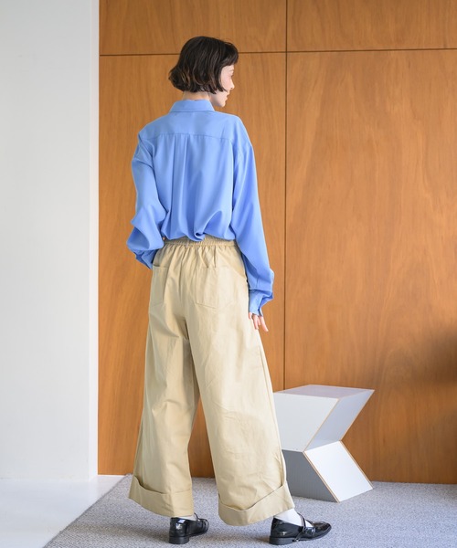 Birthday room（バースデイルーム）の「2タックワイドコットンパンツ（チノパンツ・レディース・カーキ/ブラウン/ベージュ/ブラック・FREE）」の15枚目の写真