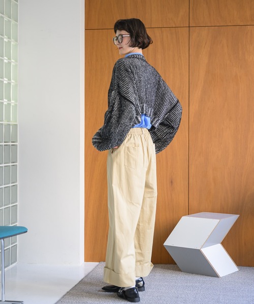 Birthday room（バースデイルーム）の「2タックワイドコットンパンツ（チノパンツ・レディース・カーキ/ブラウン/ベージュ/ブラック・FREE）」の18枚目の写真