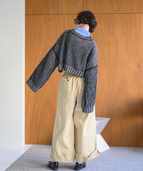 Birthday room（バースデイルーム）の「2タックワイドコットンパンツ（チノパンツ・レディース・カーキ/ブラウン/ベージュ/ブラック・FREE）」の19枚目の写真