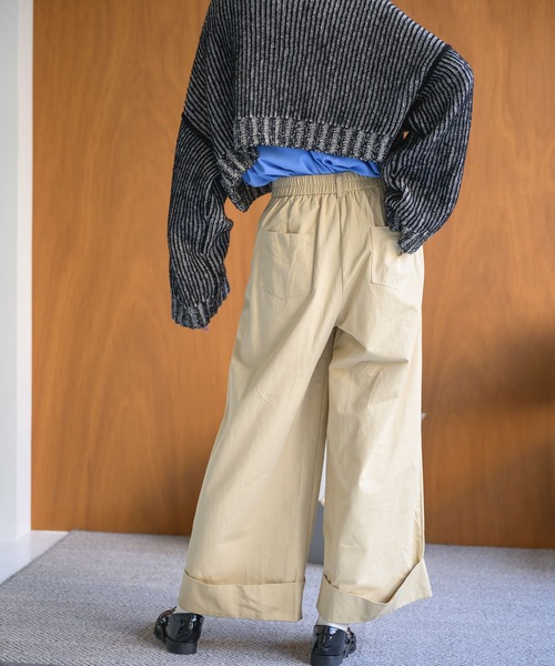 Birthday room（バースデイルーム）の「2タックワイドコットンパンツ（チノパンツ・レディース・カーキ/ブラウン/ベージュ/ブラック・FREE）」の22枚目の写真