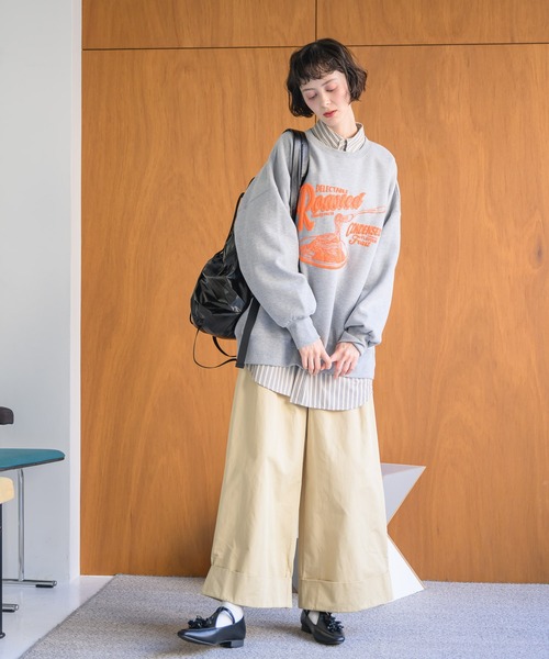 Birthday room（バースデイルーム）の「2タックワイドコットンパンツ（チノパンツ・レディース・カーキ/ブラウン/ベージュ/ブラック・FREE）」の7枚目の写真