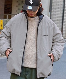 【retock's】リバーシブル撥水ナイロン×シャギーフリース ビッグスタンドジップブルゾン