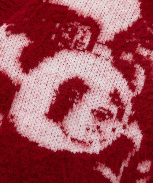 HOOK】モヘアパンダ総柄ニットカーディガン（カーディガン/ボレロ